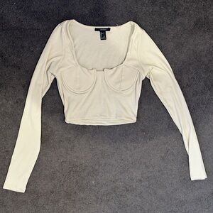 Cream Trendy Long Sleeve Top